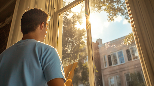 Clean windows that were professionally cleaned