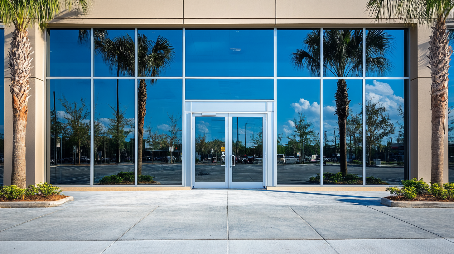 A commercial storefront wish clean windows